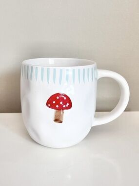 Whimsical Mushroom Stoneware Mug Cottagecore Coffee Mug